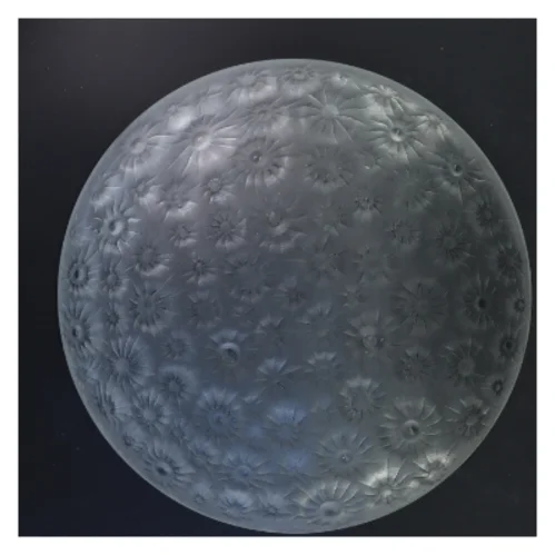 Stort glasfad med blomstermønster (str. Ø 35 cm)