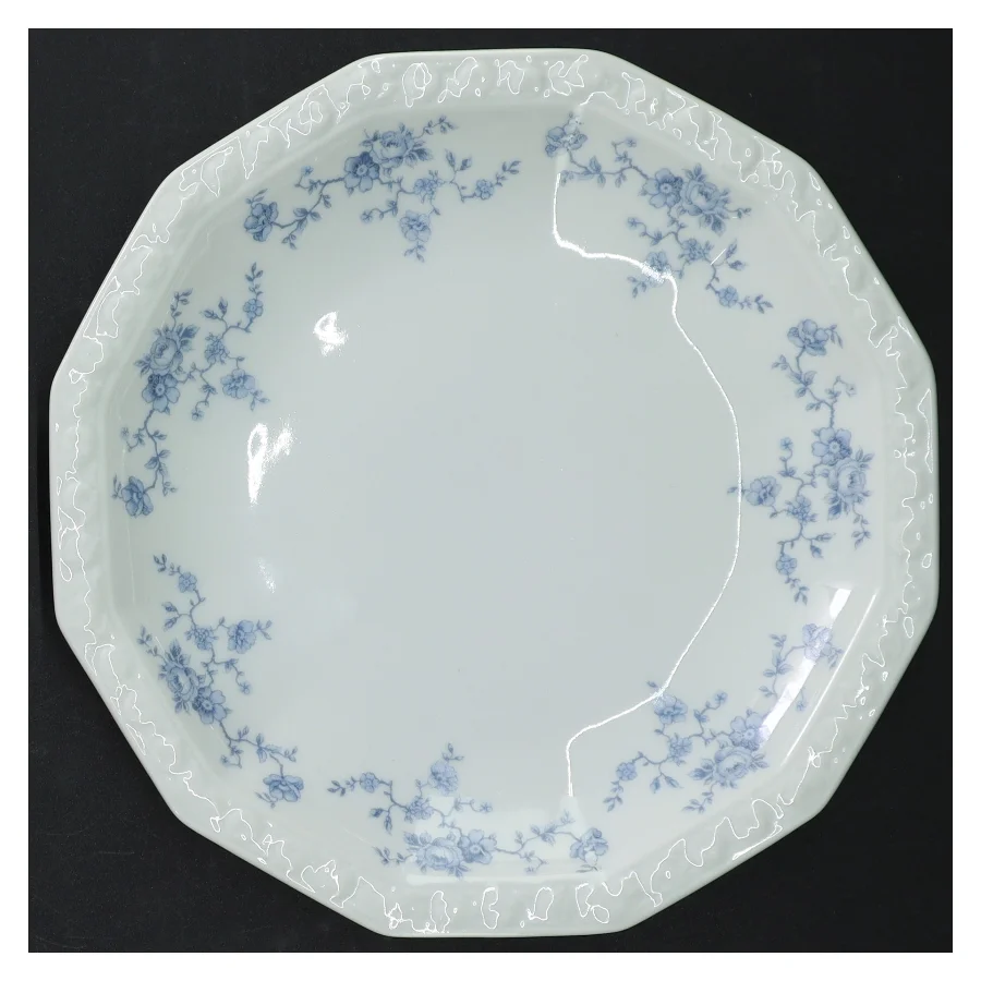 Porcelænsfad med blomsterdekoration fra Rosenthal (str. Ø. 19,5 cm)