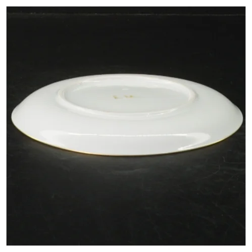 Dekorativ porcelænstallerken med fuglemotiv fra E. M. (str. Ø. 17 cm)
