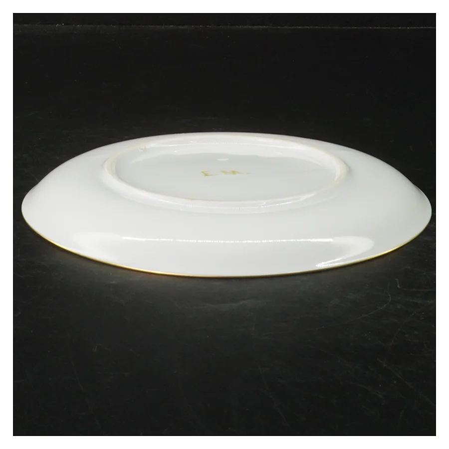 Dekorativ porcelænstallerken med fuglemotiv fra E. M. (str. Ø. 17 cm)