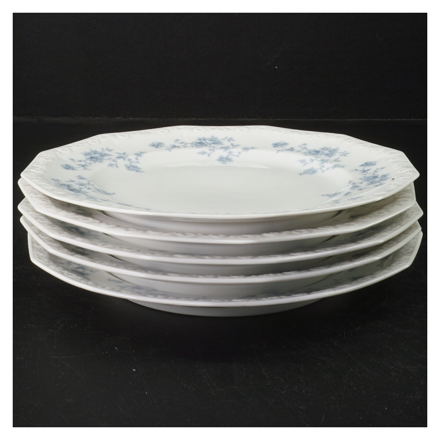 Porcelænstallerkener med blomstermotiv fra Rosenthal (str. 21,5x2 cm)