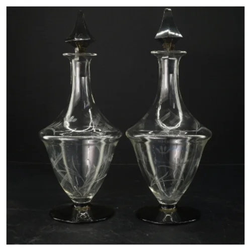 Glaskaraffelsæt med prop (str. 24 cm. 2 styk)