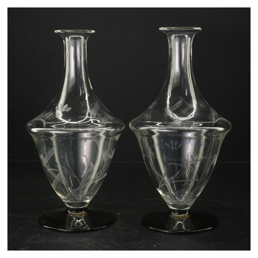 Glaskaraffelsæt med prop (str. 24 cm. 2 styk)