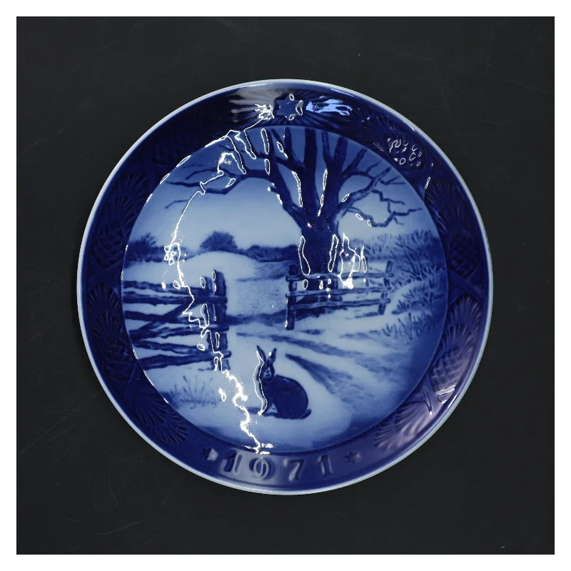 Royal Copenhagen Juleplatte 1971 fra Royal Copenhagen (str. Ø 18,5 cm)