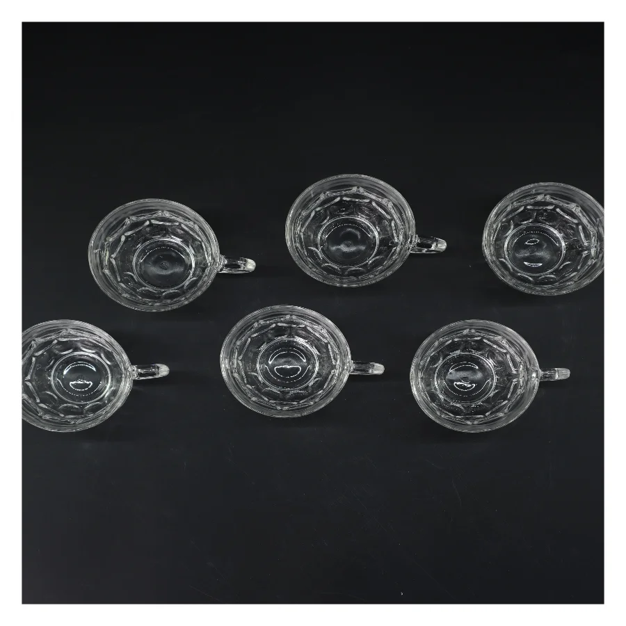 Glaskopper, 6 stk. (str. 6 styk. ø. 8 cm længde. 6,5 cm)