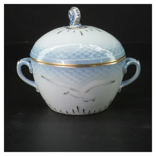 Sukkerskål med mågemotiv fra Bing Og Grøndal (str. Ø 11 cm)