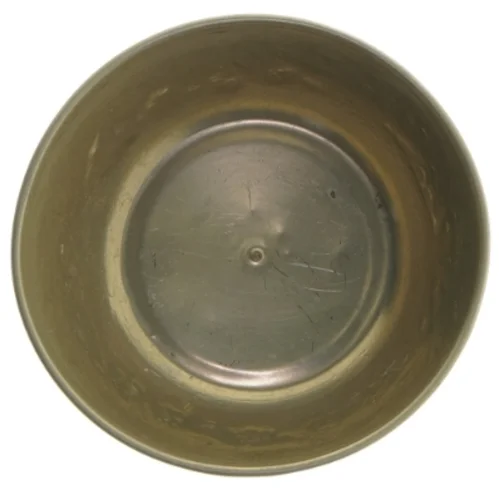 Forgyldt skål med låg og dekorative udskæringer (str. Ø 12 cm)