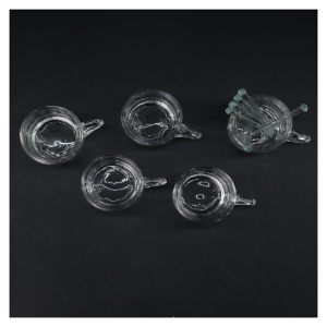 Sæt af 5 små glaskrus (str. 5 styk. ø. 6 cm. længde. 7,5 cm)