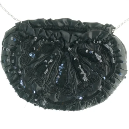 Sort aftentaske med pailletter (str. 27 x 20 cm)