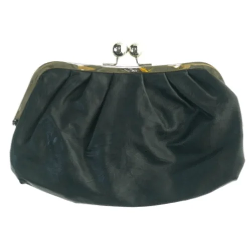 Sort læderpung (str. 26 x 18 cm)