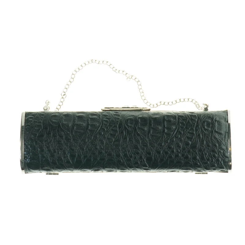Aften clutch med krokodillepræg (str. 25 x 8 cm)