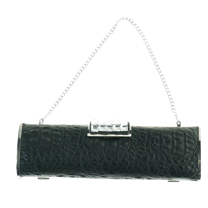 Aften clutch med krokodillepræg (str. 25 x 8 cm)