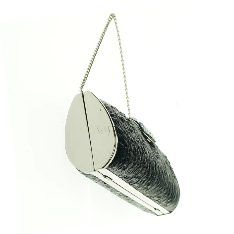 Aften clutch med krokodillepræg (str. 25 x 8 cm)
