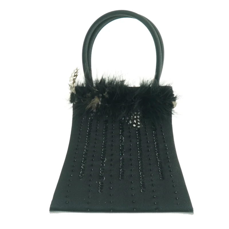 Håndtaske med fjer (str. 28 x 19 cm)