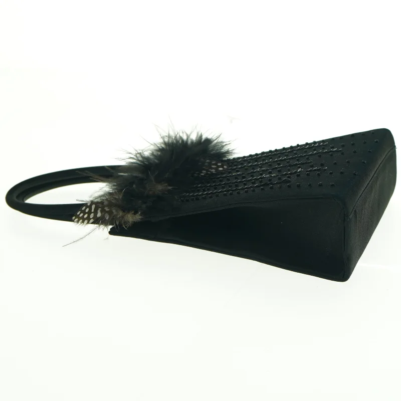 Håndtaske med fjer (str. 28 x 19 cm)