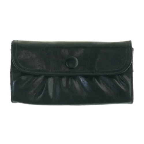 Sort læderpung (str. 21 x 8 cm)