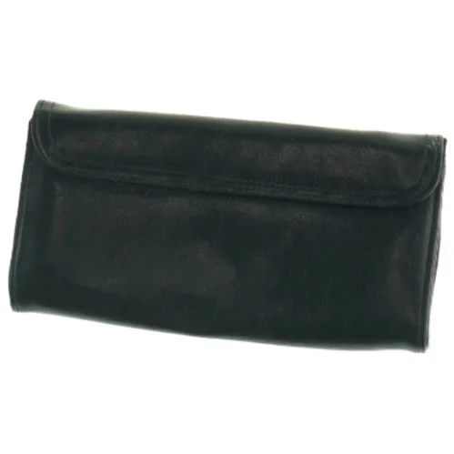 Sort læderpung (str. 21 x 8 cm)