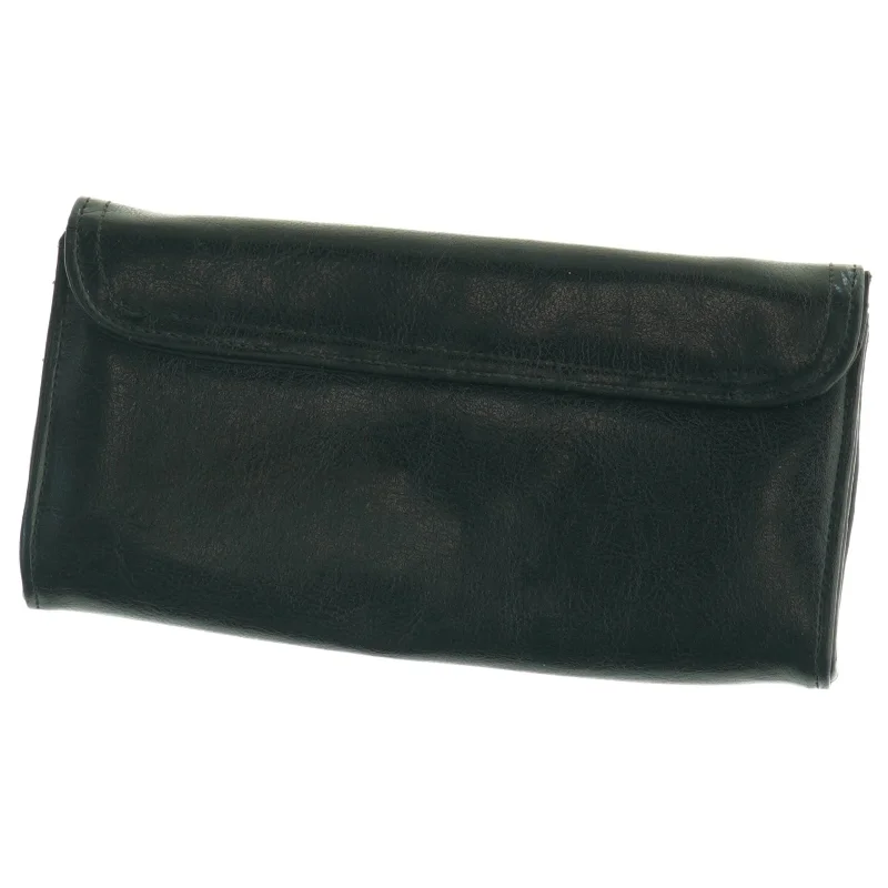 Sort læderpung (str. 21 x 8 cm)