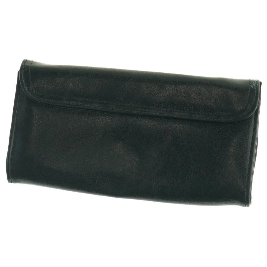 Sort læderpung (str. 21 x 8 cm)
