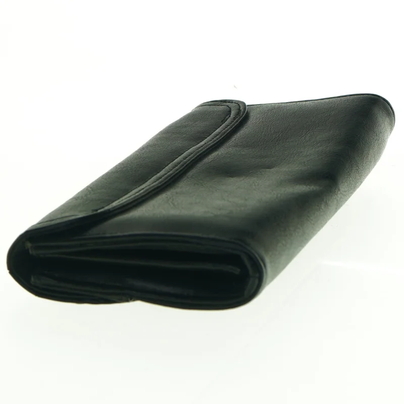 Sort læderpung (str. 21 x 8 cm)