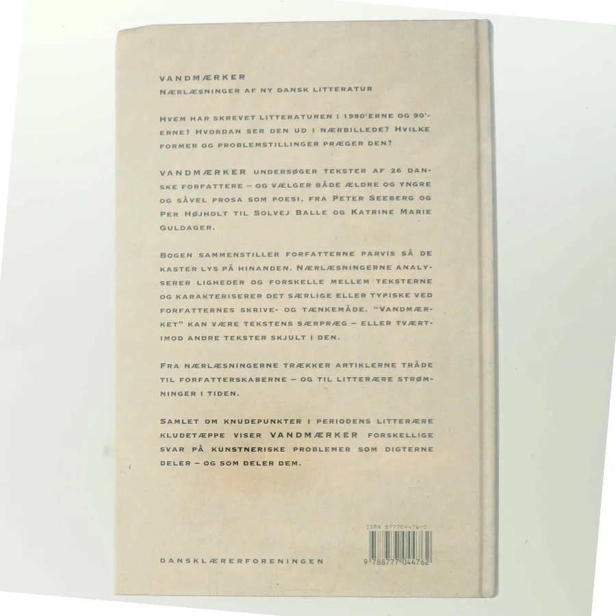 Vandmærker : nærlæsninger af ny dansk litteratur af Anders Østergaard (f. 1950) (Bog)