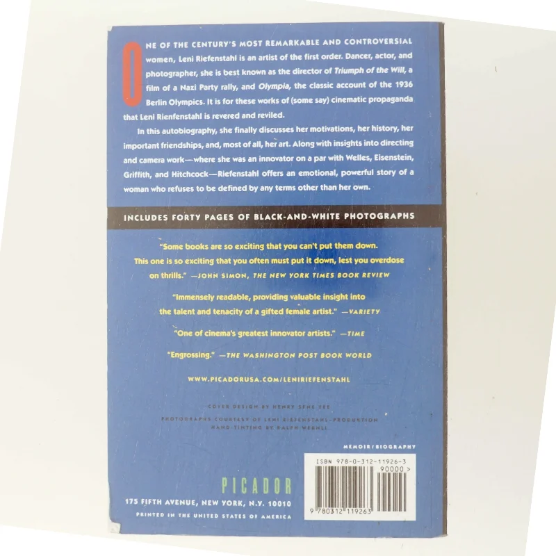 A memoir af Leni Riefenstahl (Bog)