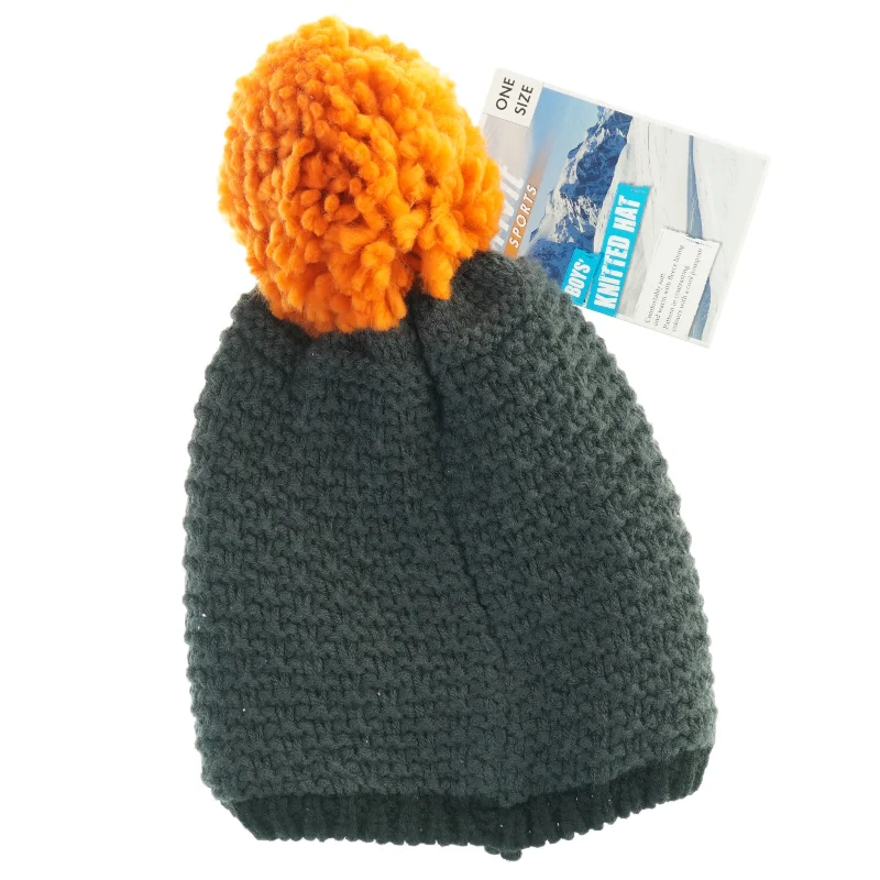 Strikket hue med pompon fra Crivit (str. Ø. 19 cm)