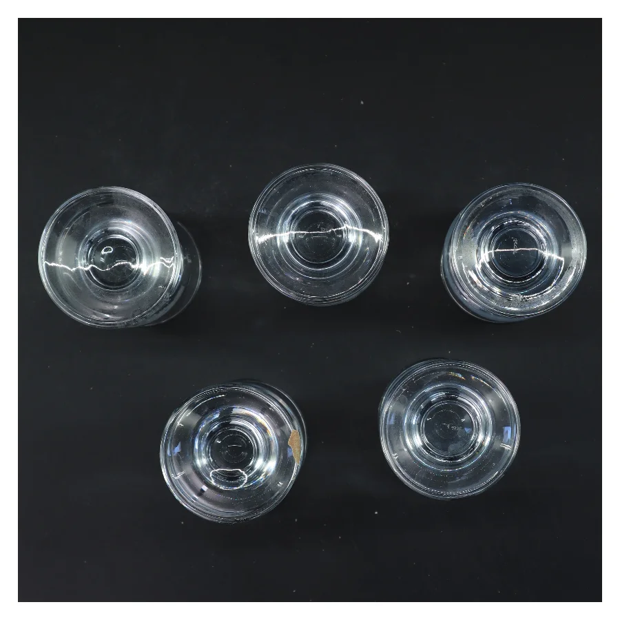 Graverede glas, 5 stk (str. 5 stk Ø 6,5 cm længde 12,5 cm)