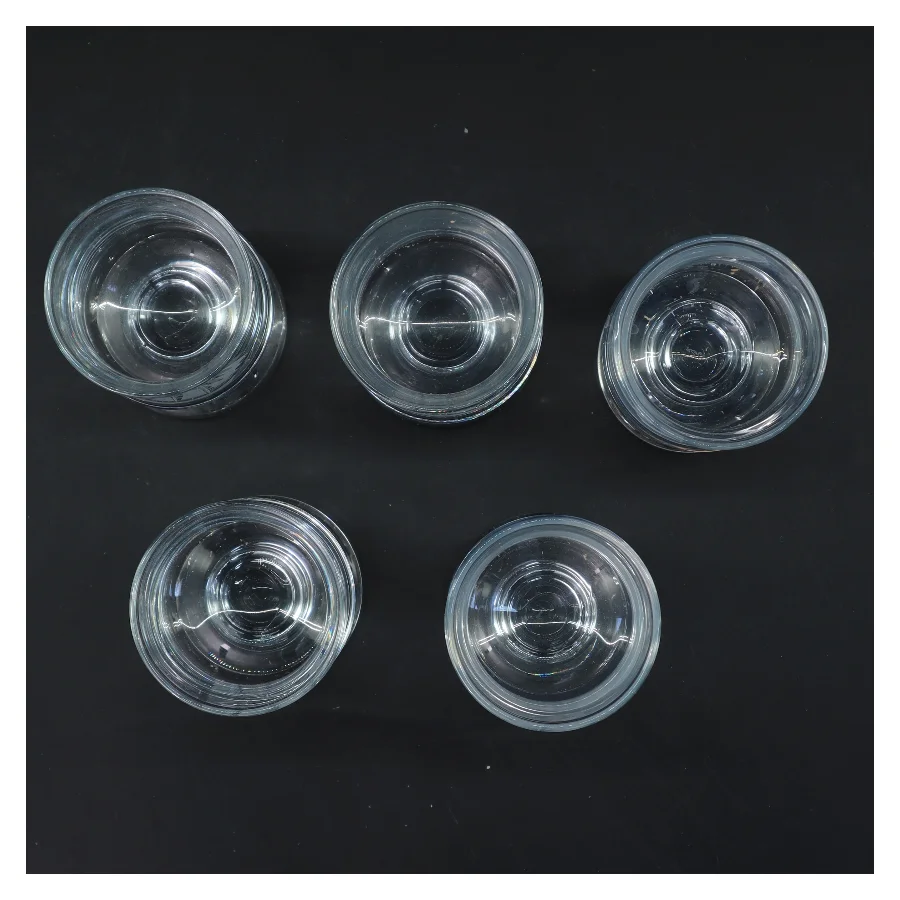 Graverede glas, 5 stk (str. 5 stk Ø 6,5 cm længde 12,5 cm)