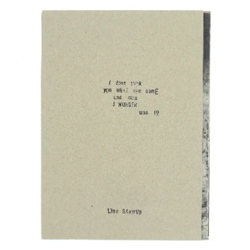 I don't think you were the same and now I wonder was I? af Lise Saxtrup (Bog)