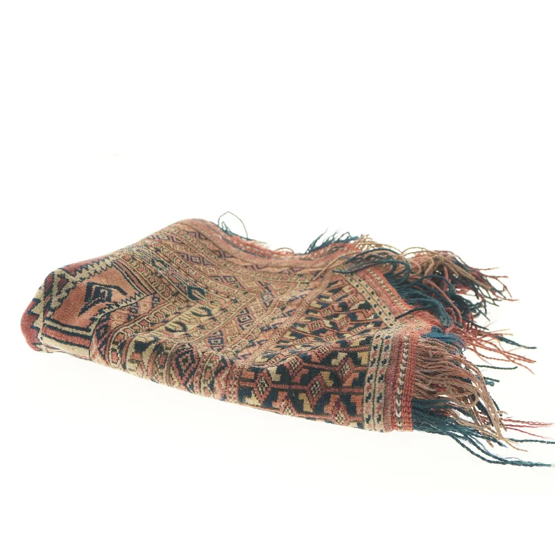 Vævet tæppe med frynser (str. 81x70 cm)