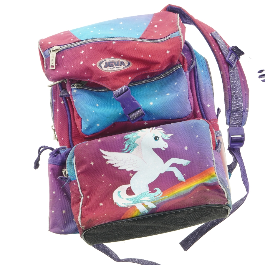 Skoletaske med enhjørning fra Jeva (str. 45 x 36 cm)