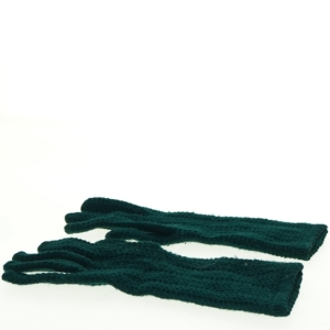 Grønne strikkede handsker (str. Totallængde. 27 cm)