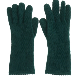 Grønne strikkede handsker (str. Totallængde. 27 cm)