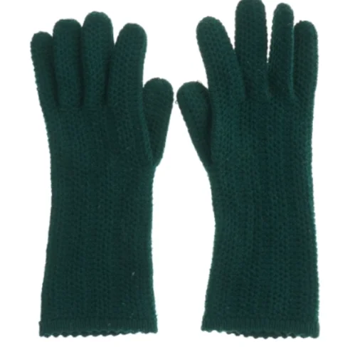 Grønne strikkede handsker (str. Totallængde. 27 cm)