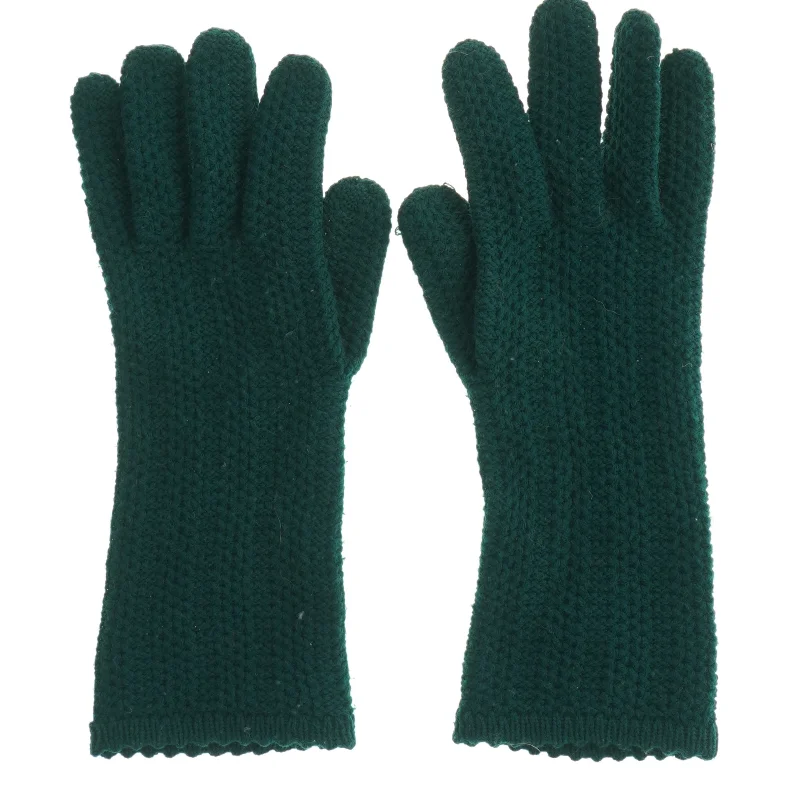 Grønne strikkede handsker (str. Totallængde. 27 cm)