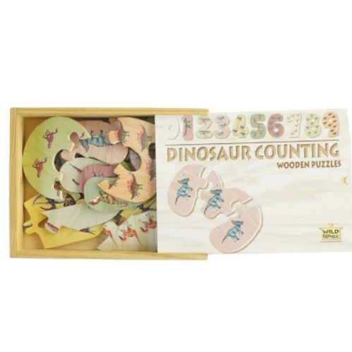 Træ puslespil med dinosaurmotiv fra Wild Republic (str. 22 x 17 cm)