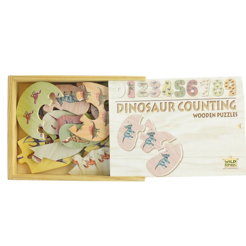 Træ puslespil med dinosaurmotiv fra Wild Republic (str. 22 x 17 cm)