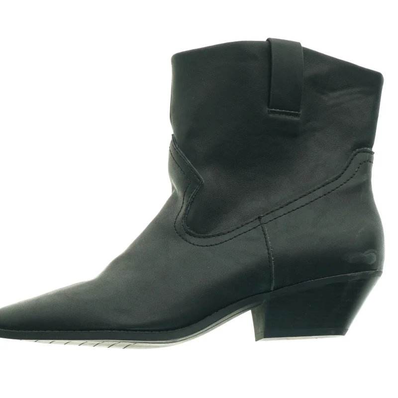 Sorte læder ankelstøvler fra Pullbear Collection (str. 39)