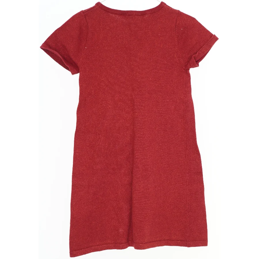 Kortærmet rød kjole med sløjfe fra H&M (str. 122)