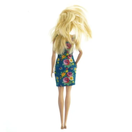 Dukke iført blomstret kjole fra Barbie (str. 31 cm)