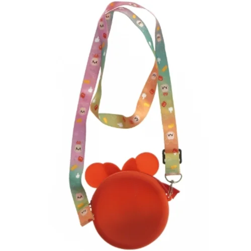 Rund pop-it taske med rem (str. Ø 12 cm)