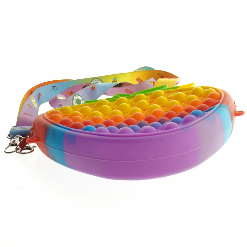 Regnbue taske med pop-it design (str. 20x18 cm)