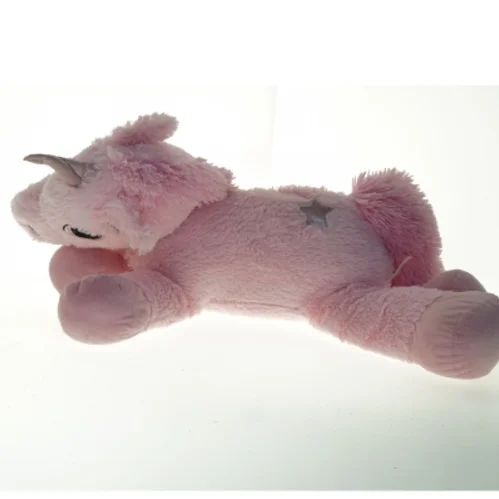 Lyserød enhjørning tøjdyr (str. 63 cm)