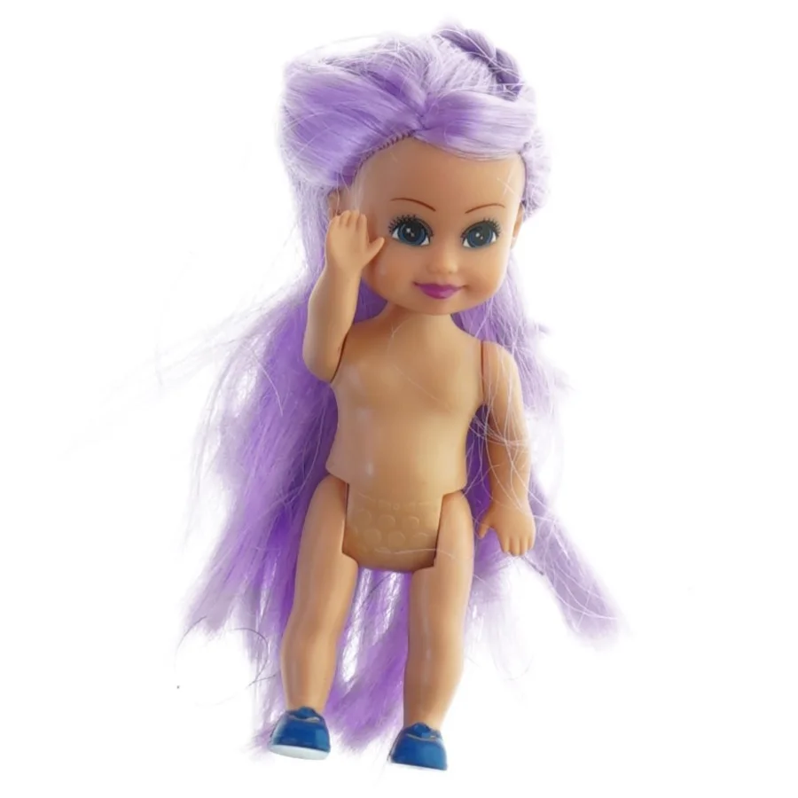 Lille dukke med lilla hår fra Barbie (str. 11 cm)