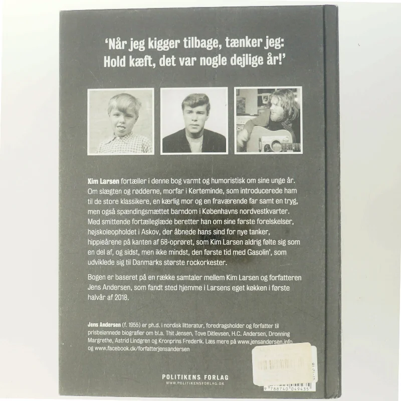 Kim Larsen : mine unge år af Jens Andersen (f. 1955) (Bog)