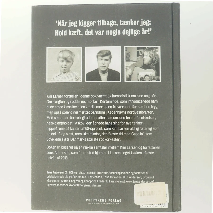 Kim Larsen : mine unge år af Jens Andersen (f. 1955) (Bog)