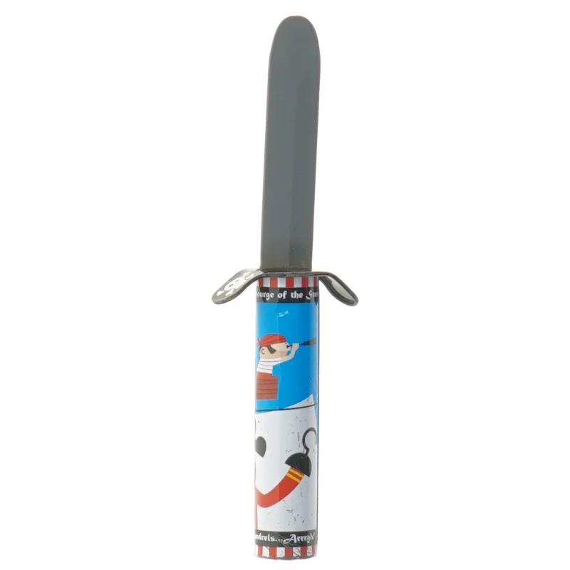 Teaterkniv m blad, der skubbes ind i skæftet ved ‘dolkning’