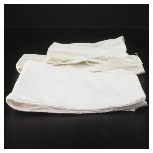 Hvide lommerørklæder/tekstilstykker (str. 11x132 og 27x26 og 40x37 cm)