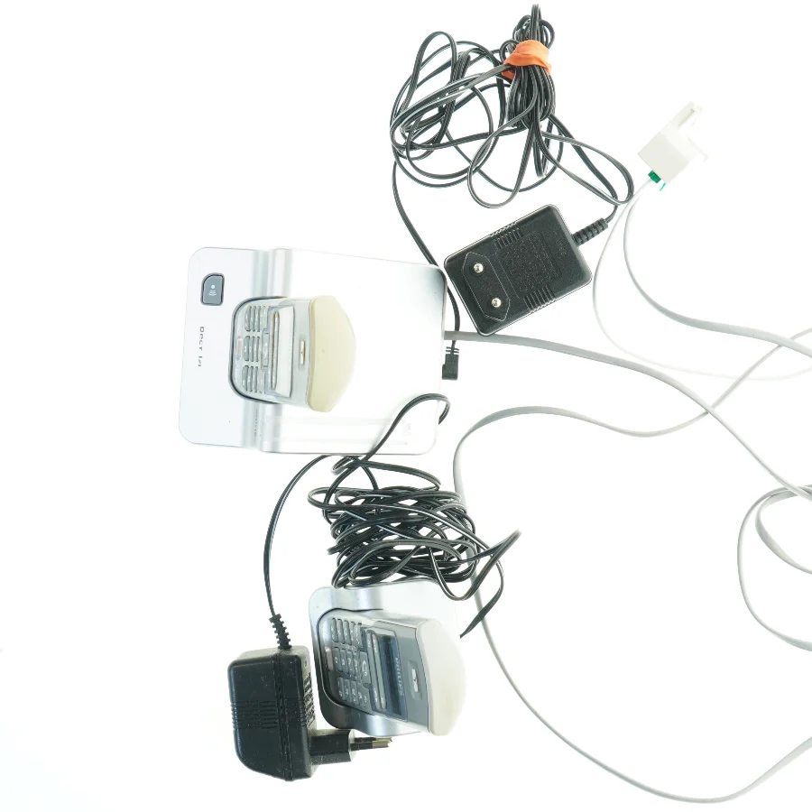 Philips trådløse telefoner med ladestation og kurv fra Philips (str. 15x5 cm)